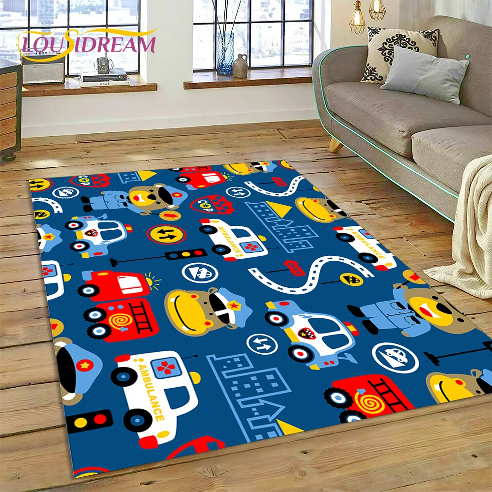 HD Child Play Mat City Traffic Road Map Runway Highway Playroom Area Rug,Carpet Rug for Living Room Bedroom Sofa, Non-slip Gift