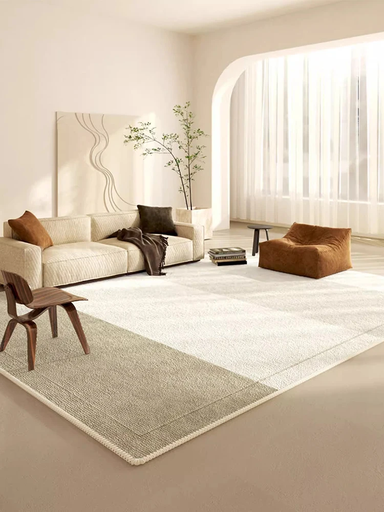 

Minimalist Area Carpet Beige Cream Gray Carpet for Living Room Bedroom Home Decoration Large Size Anti-Skid Stain Resistant Rugs