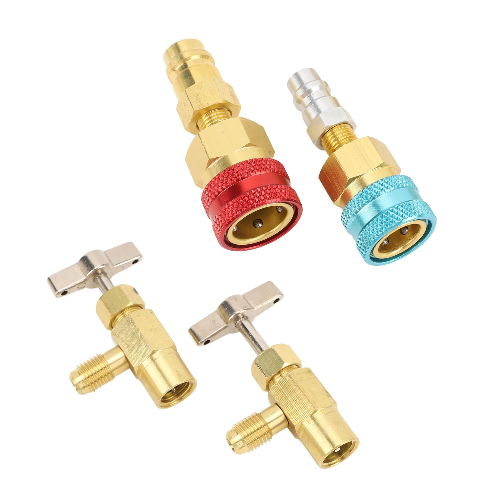 ชุดข้อต่อเร็ว R1234YF แบบปิดผนึกเอง ใช้ได้กับทั้งแรงดันสูงและแรงดันต่ำ  อะแดปเตอร์ 1234yf เป็น R134a สำหรับเครื่องปรับอากาศรถยนต์ ชาร์จแอร์ ใหม่