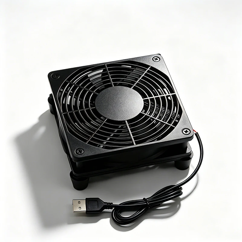 Home Router Cooling Fan Bracket Ultra Quiet 12cm USB Fan Cooling Switch Base Support Bracket Light Cat image 6