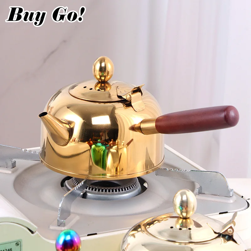 680ml Teapot 304 Stainless Steel Water Tea Kettle Kungfu Tea Pot Home Hotel Coffee Pot Drinkware Kitchen With Wooden Handle