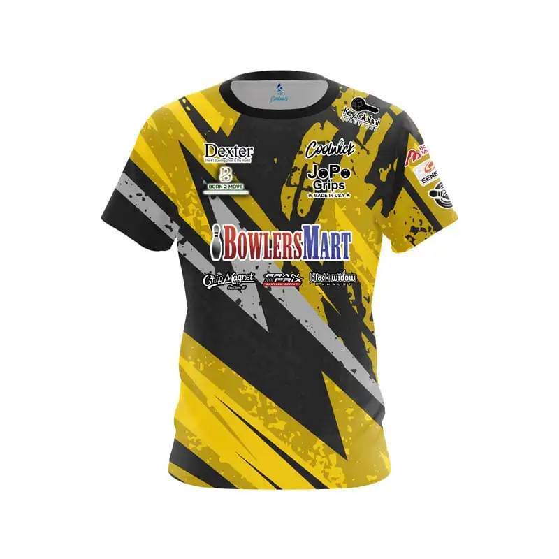Coolwick Hammer Bowling Jersey Stripe Hammer Logo Short Sleeve Performance T-Shirt Pro Player Fan Casual Family Matching