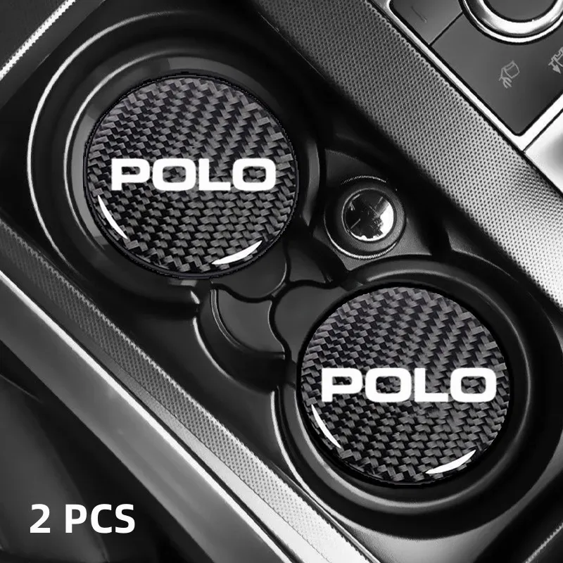 

2Pcs Carbon Fiber Car Water Coaster Cup Mat Bottle Holder Anti-slip For Volkswagen VW Polo 6R 6N 6N2 6C 9N 9N3 Rline R Line