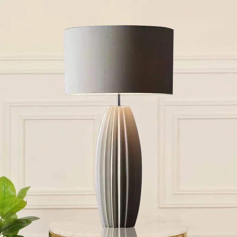 SAMAN Modern Ceramic Dimming Table Lamp LED Creative Nordic Bouffancy Desk Light Decor for Home Living Room Bedroom