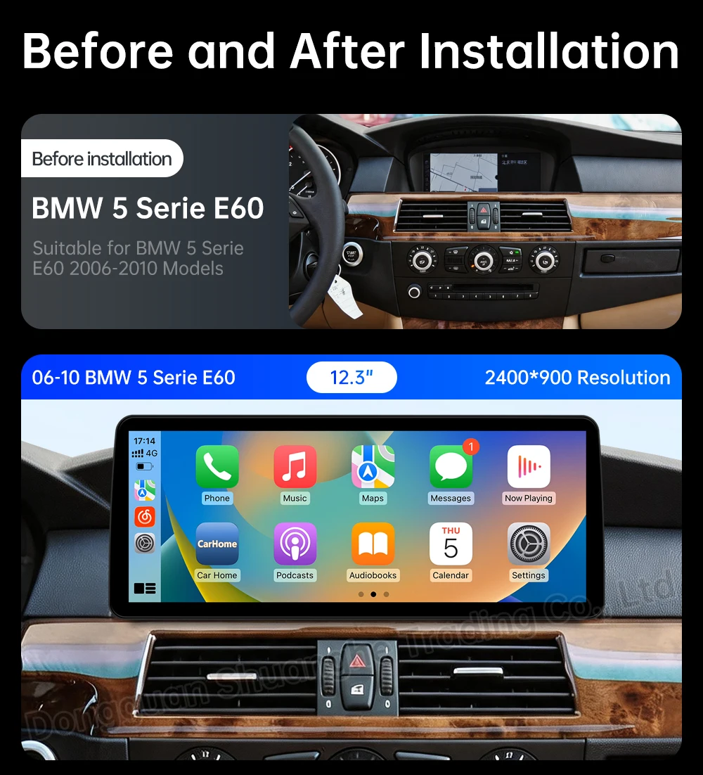 for BMW 5 Series E60 E61 E62 2006 - 2012 CIC CCC System GPS Carplay Wireless Auto Android 16 Car Radio Video Multimedia Stereo