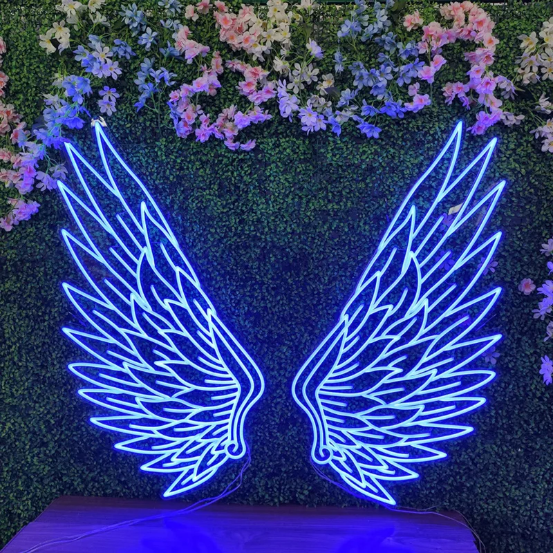 Custom , Drop Shipping Customized Wings 3d Acrylic Led Neon Letters Sign Light Decoration Electronic Signs