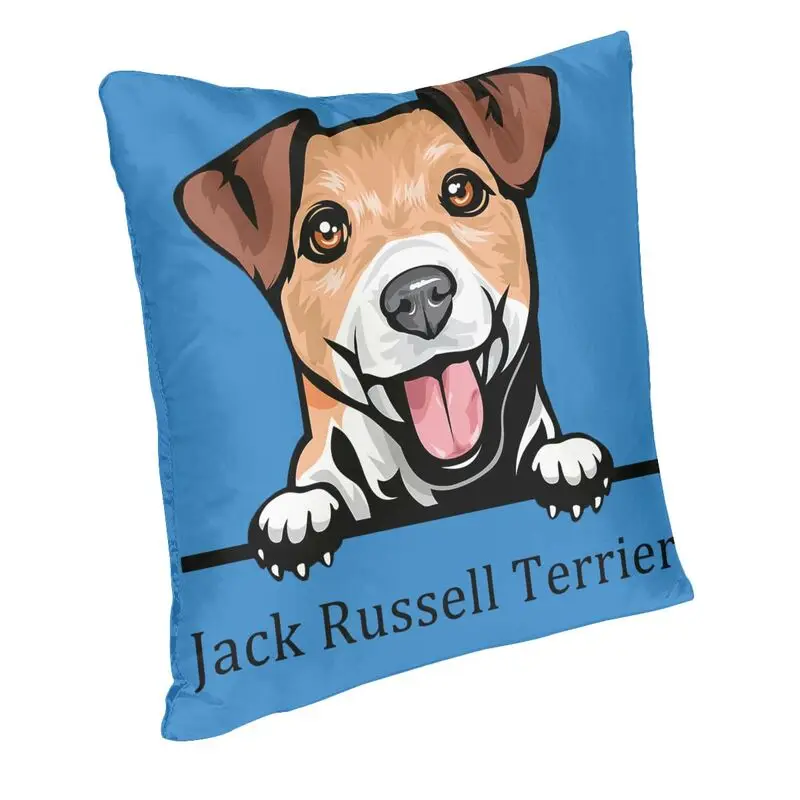 Funny Peeking Dog Jack Russell Terrier Cushion Cover for Sofa 55*55 cm Soft Pet Animal Throw Pillow Case Home Decor Pillowslip