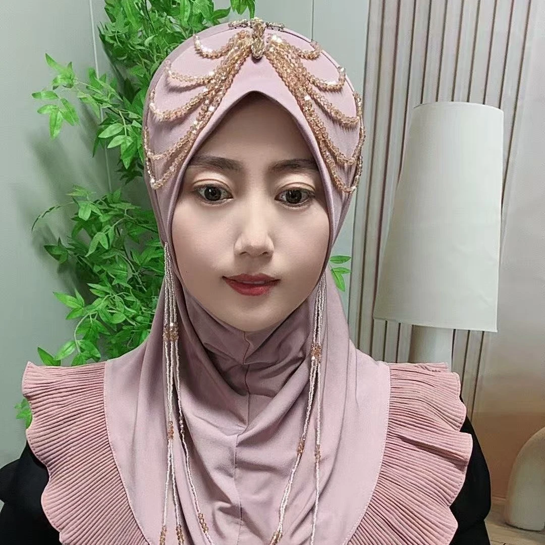 

Abaya Hijab Muslim Women Shawl Lace Headscarf Luxury Tassels Scarf Malaysia Prayer Kufi Islam Saudi Arabia Turban 05484