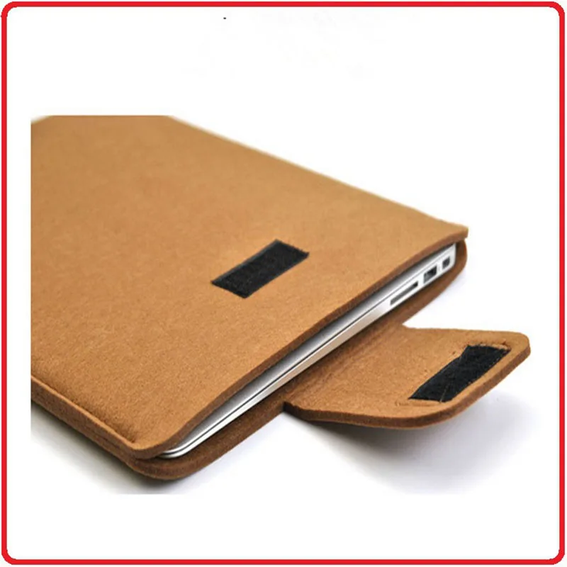 11/12/13/15 Inch Solid Color Tablet Cases New Fashion Velcro Felt Case Ipad Tablet Cases Felt Polyester Case