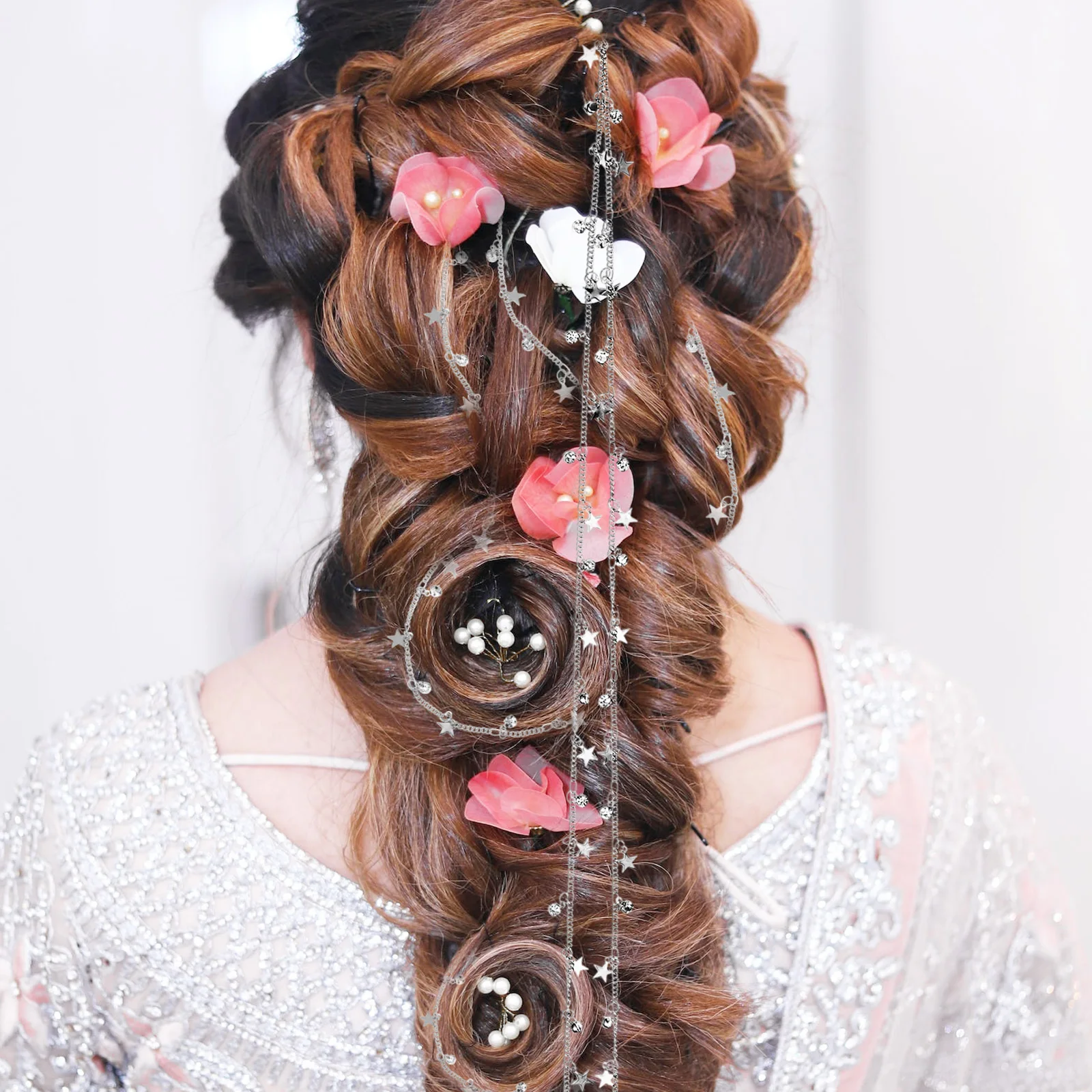 

2Pcs Star Hair Chains for Women, Elegant Tassel Hair Jewelry Clip in Braids Extension Accessories, Wedding Birthday Party Decor