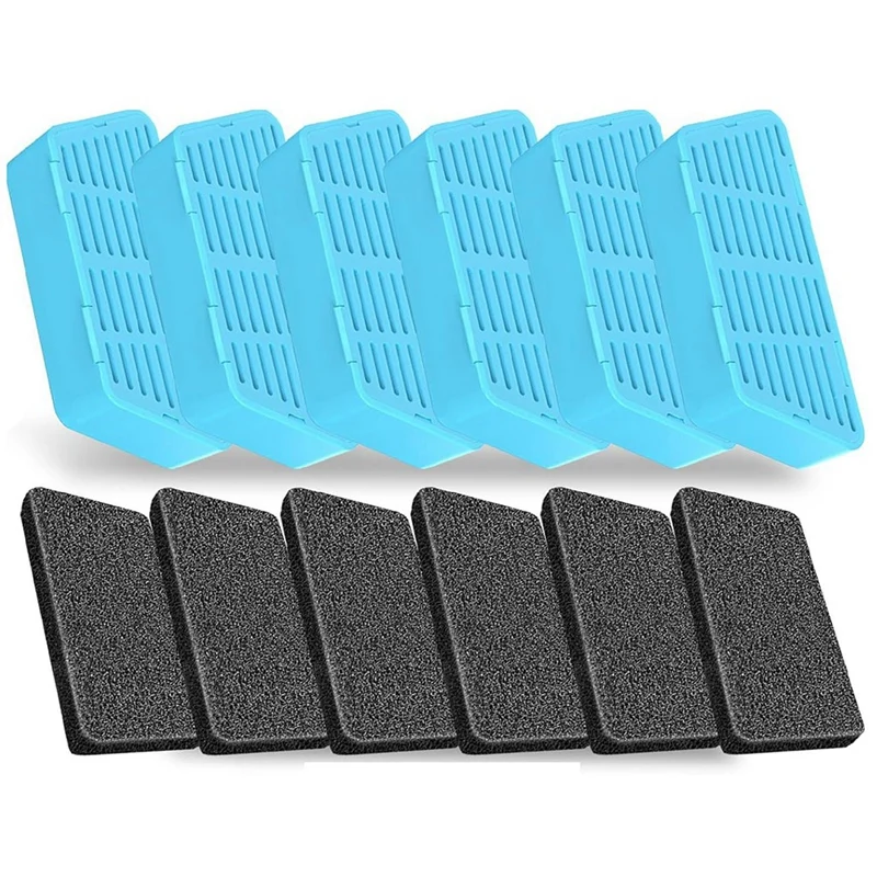 New Replacement Cat Water Fountain Filters, 2.2L/74Oz Automatic Pet Water Fountain Replacement Filters And Sponges 6PCS