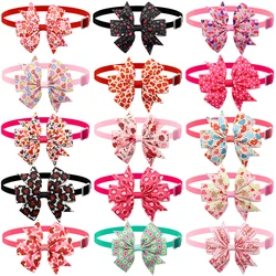 50/100Pcs Dog Grooming Bows Loving Heart Valentine's Day Dog Bows Adjustable Cat Dog Bowties For Small Medium Dogs Accessories