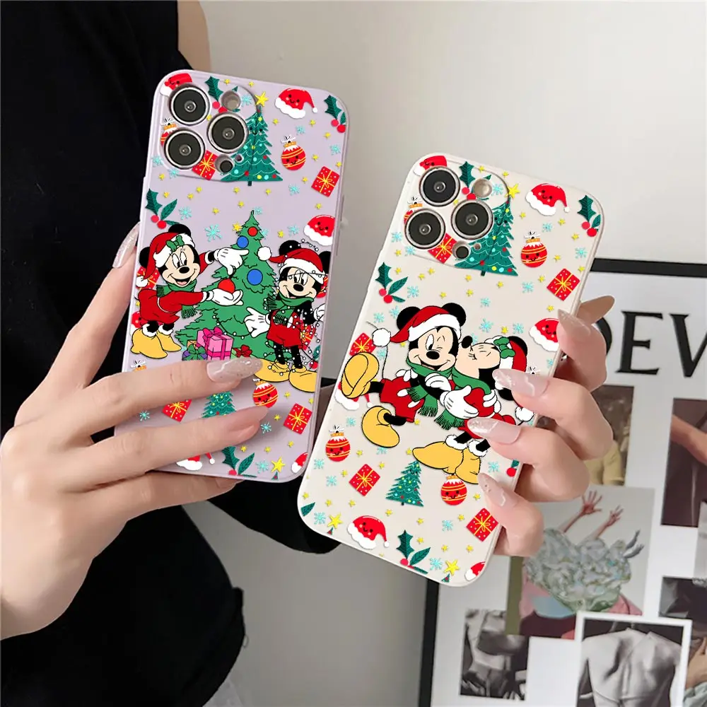 ميكي ميني عيد الميلاد قضية الهاتف آيفون 17 16 15 14 13 12 11 برو ماكس حالات آيفون 17 الهواء 16 زائد 16E XS غطاء سيليكون #2