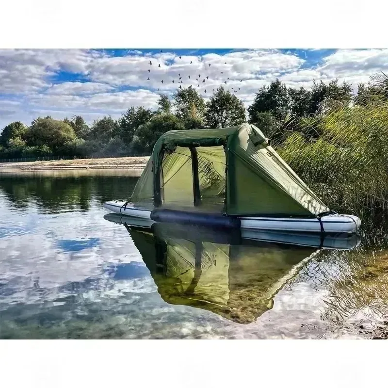 Custom Durable Outdoor Portable Rafting Rooftop Tent Inflatable Water Floating Tent Camping Hiking Fishing