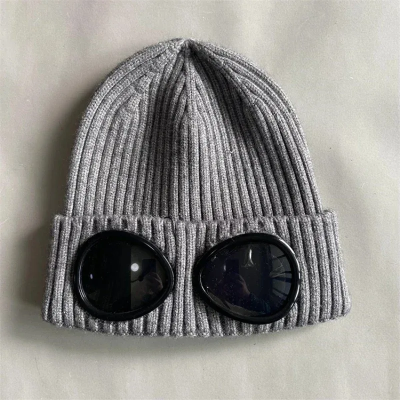 

Unisex Winter CP Beanies for Men and Women Outdoor Sports Caps Ribbed Knit Lens Keep Warm Adult Solid Color Hats