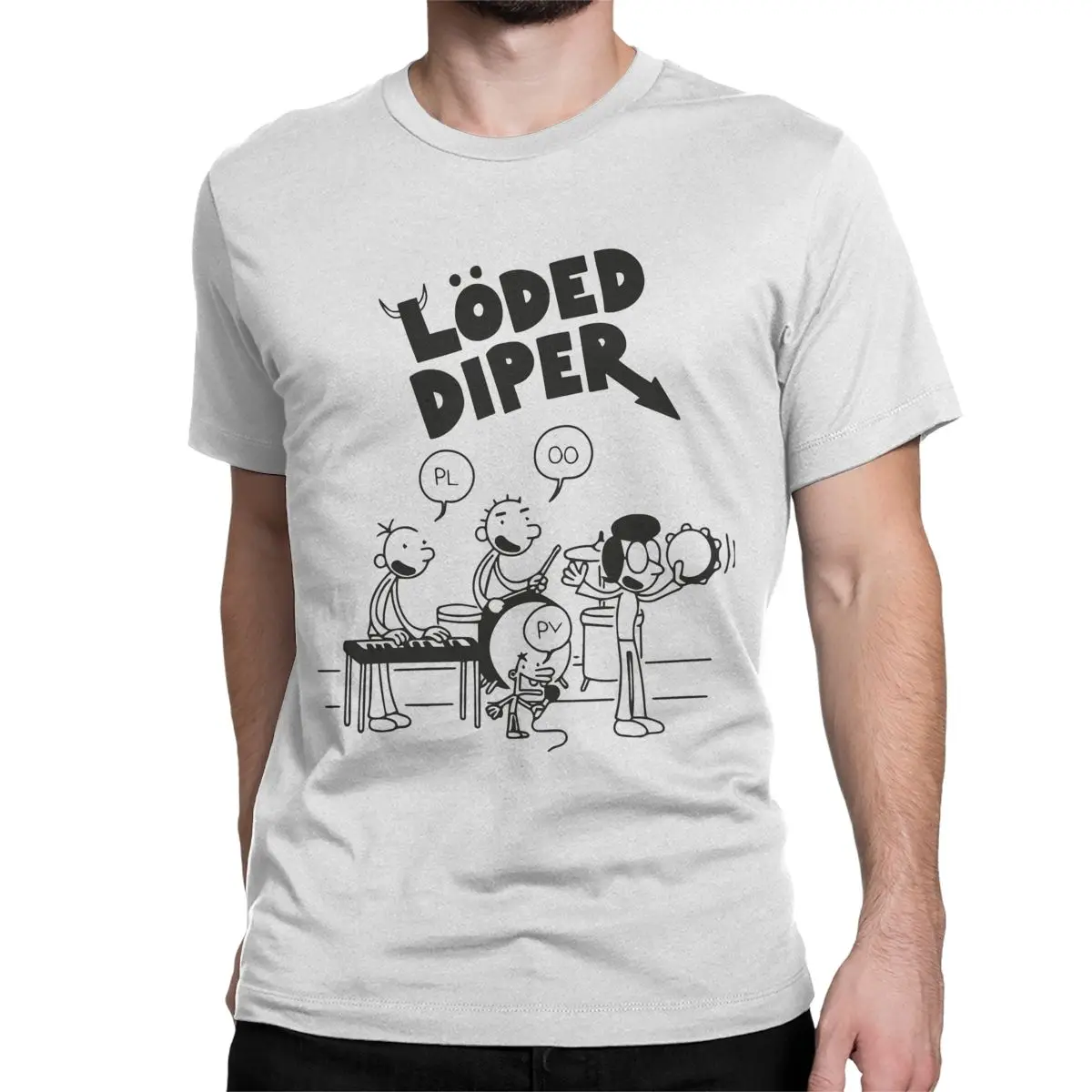 Men Women's T-Shirts Music Band Rodrick Rules Wimpy Kid Novelty 100% Cotton Tee Shirt  Loded Diper T Shirt Clothes Printed