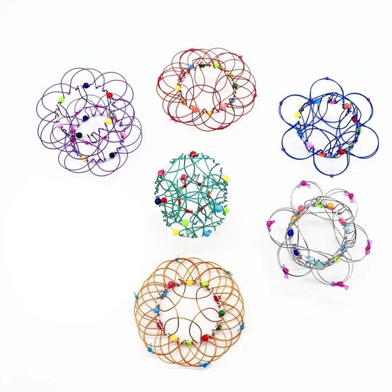 Flexible Basket Magic Flow Ring Multicolored Rotating Flower Basket Toy For Autism Special Needs Stress Reliever