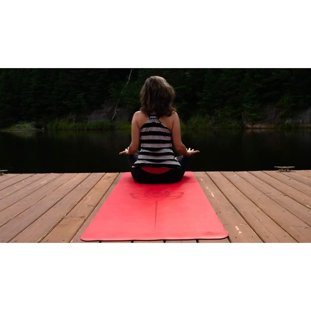 Natural Yoga and Exercise Mat - Excellent Grip and Joint Protection, Includes Carry Strap.