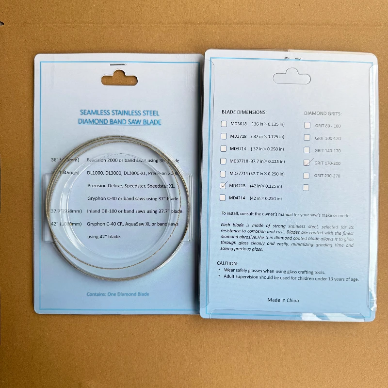 شفرة منشار شريطية بديلة مطلية بالألماس مقاس 42 بوصة × 1/8 بوصة، 1/4 بوصة لـ CR40 Custom XL، Aquasaw XL-C-40 CR مخصصة #2