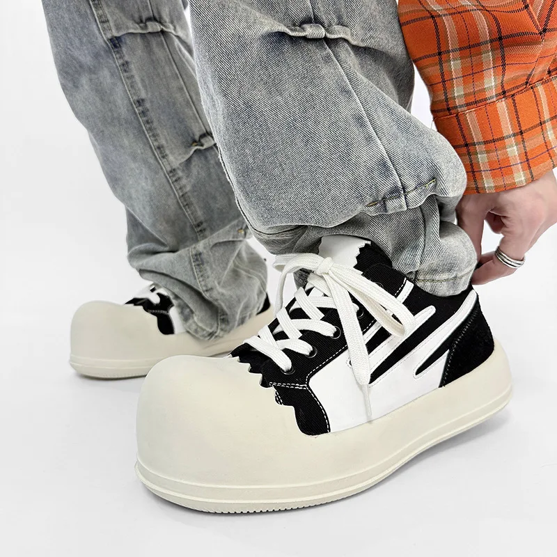 

Couple Big Head Eggshell Shoes Couple Sports Canvas Shoes Women Men Platform Sneakers High Quality Casual Thick Sole Board Shoes