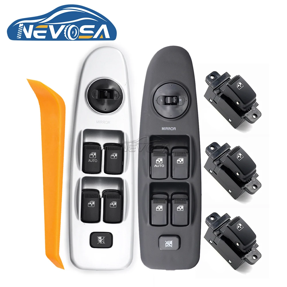 

NEVOSA 93570-2D100 93580-2D300 Silver Black Car Window Control Switch Rear Button For Hyundai Elantra 2001 2002 2006 93570-2D000