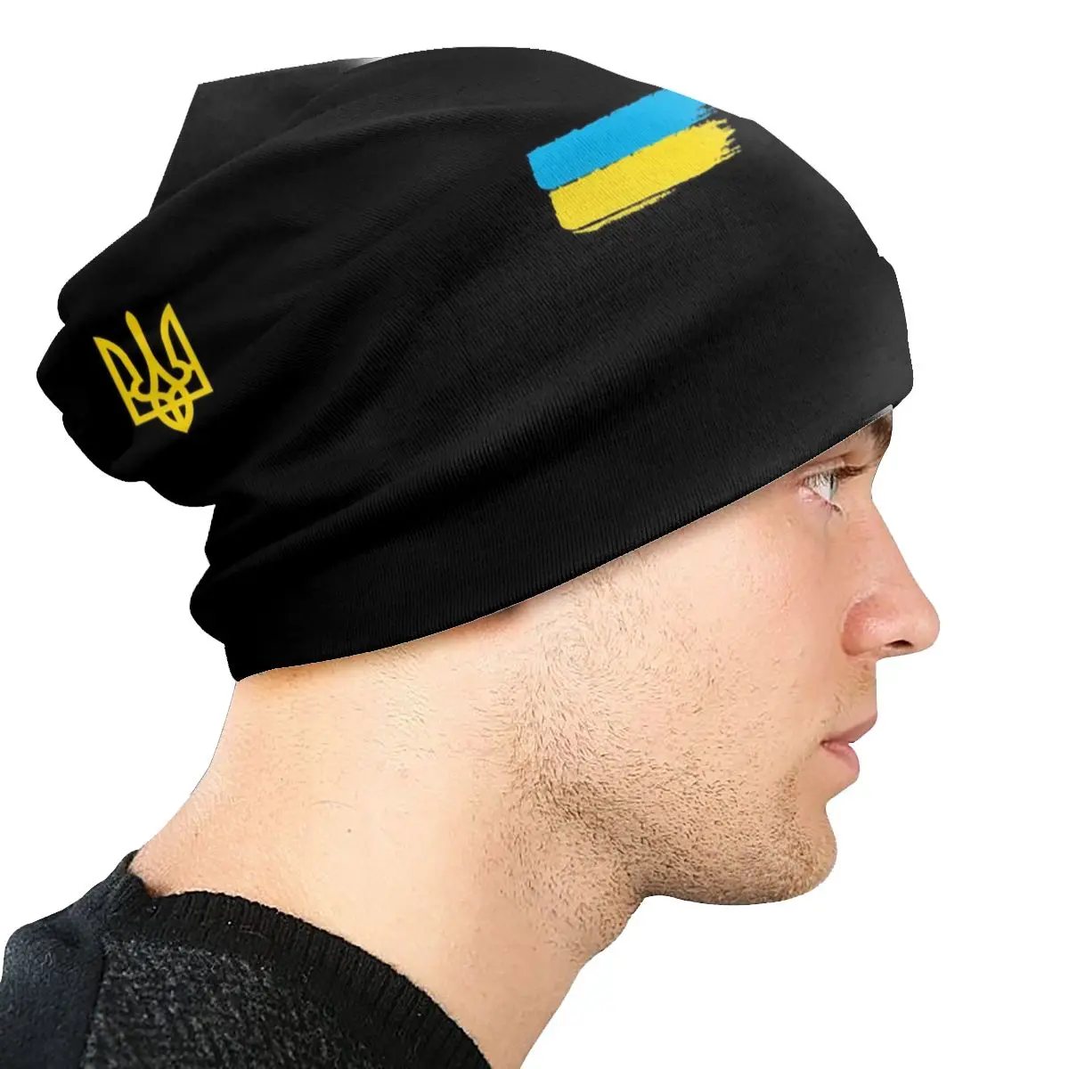 Coat Of Arms Of Ukraine Trident Unisex Bonnet Winter Warm Knit Hat Beanies Caps Adult Ukrainian Flag Beanie Hats Outdoor Ski Cap