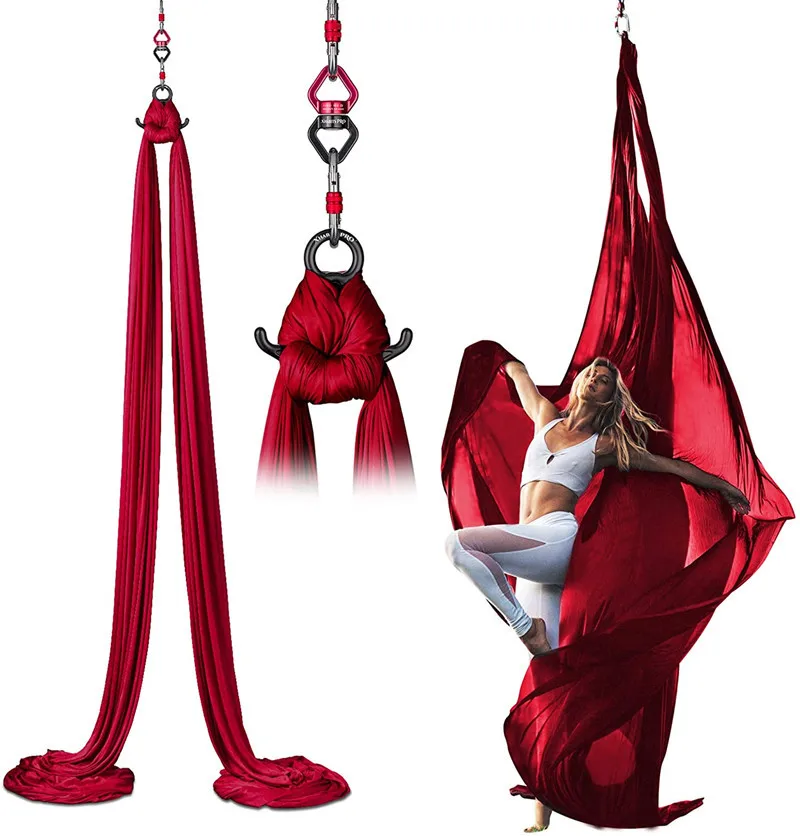 Aerial Silks Aerial Yoga Hammock Kit Yoga Swing Set Anti-Gravity Flying for Fitness for Dance