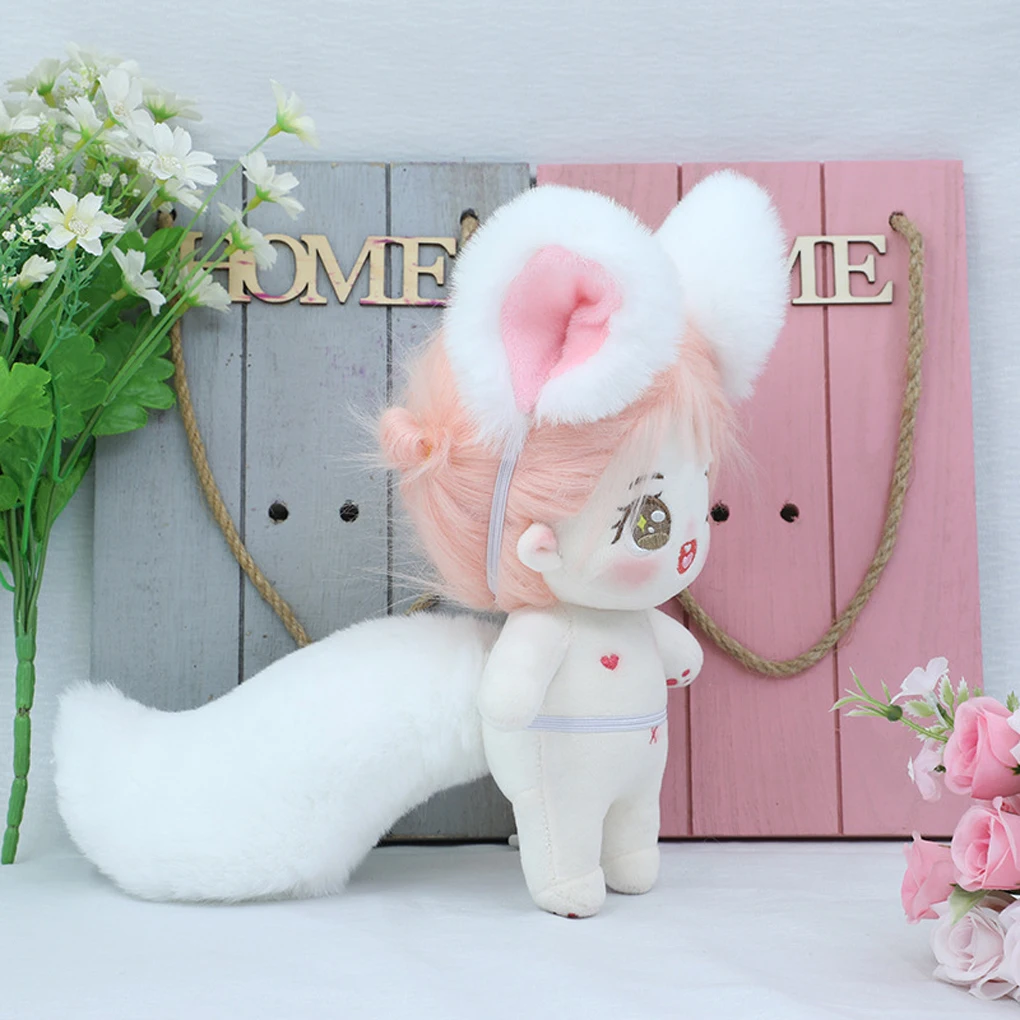 Cotton Doll Plush Emulation Toy Dress up Handmade Craft Head-wear Decoration Ornament Toddler Baby  Gift Nake Kids