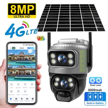 듀얼 렌즈 카메라, 태양열 PIR 인간 감지, 야간 투시경, 방수 보안 비디오, IP 카메라, 8MP, 4K 배터리, CCTV 모니터, V380, 4G Best5 듀얼 렌즈 카메라, 태양열 PIR 인간 감지, 야간 투시경, 방수 보안 비디오, IP 카메라, 8MP, 4K 배터리, CCTV 모니터, V380, 4G Best5