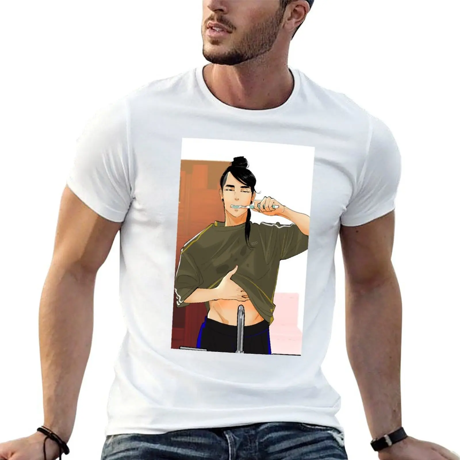 Mitsu DazedBlindfold Mashersan T-Shirt cotton man t-shirts boys animal print mens t shirt