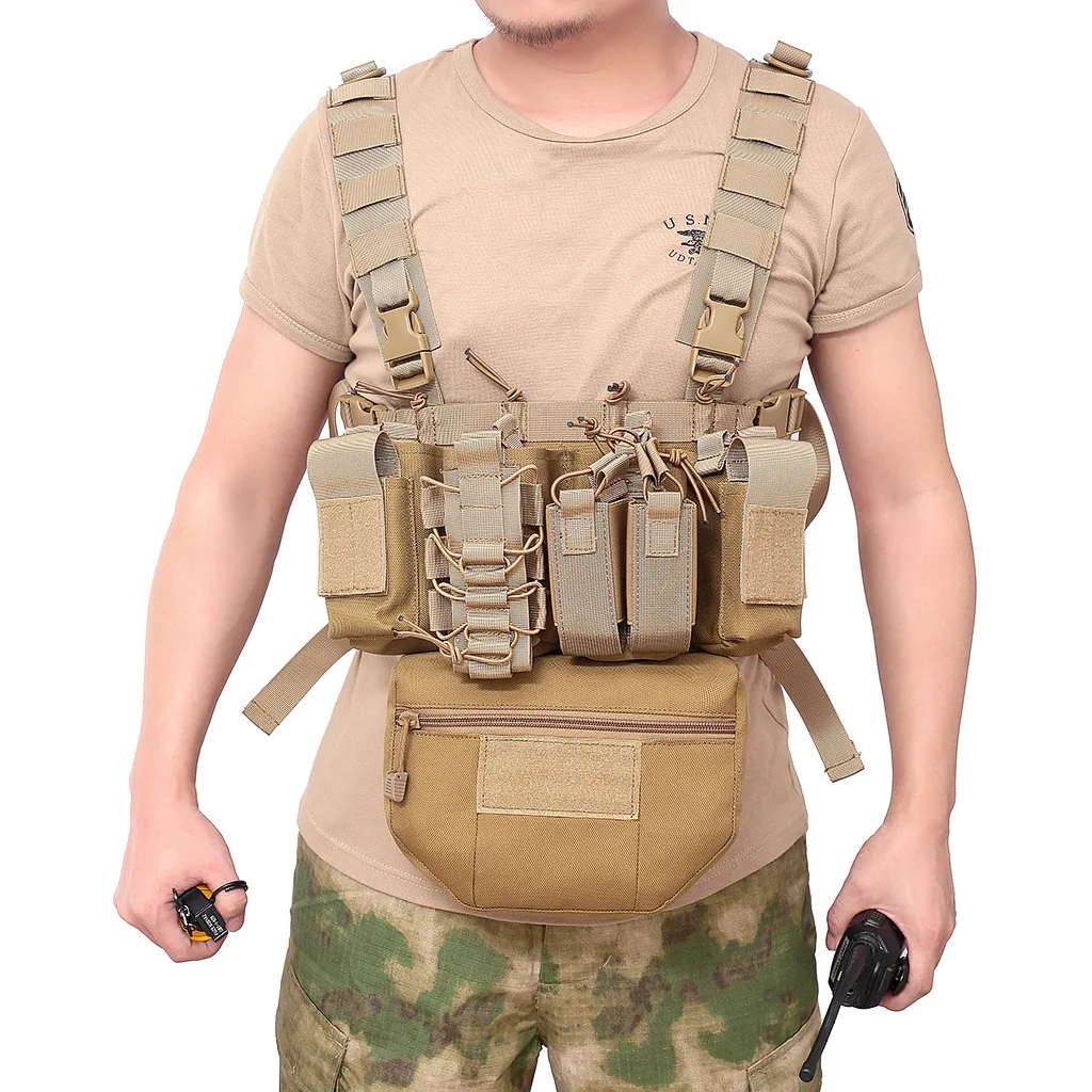 Outdoor Tactical Armor Carrier Drop Pouch AVS JPC CPC Pouch Waist Bag EDC Combat Tactical Waist Pouch Multicam