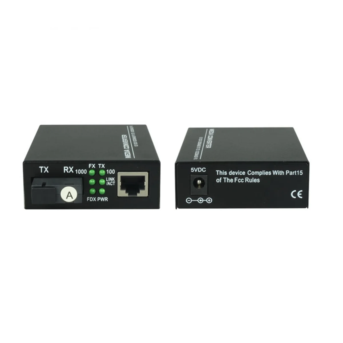 A003 1Pair 10G + Fiber to RJ45 Media Converter RJ45 to + 10/100/1000M/2.5G/10G Ethernet Converter Transceiver EU Plug