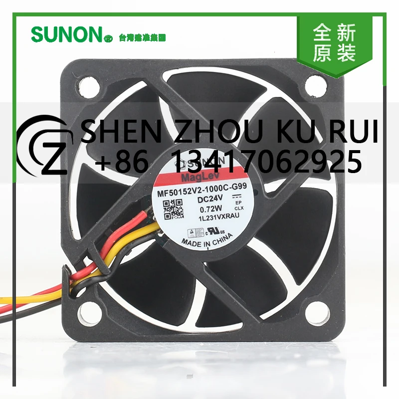 

Вентилятор охлаждения корпуса, новый оригинальный Sunon DC24V 0.72W, бесшумный инверторный, 3-проводной, 5015 MF50152V2-1000C-G99, 5 см, 50x50x15 мм