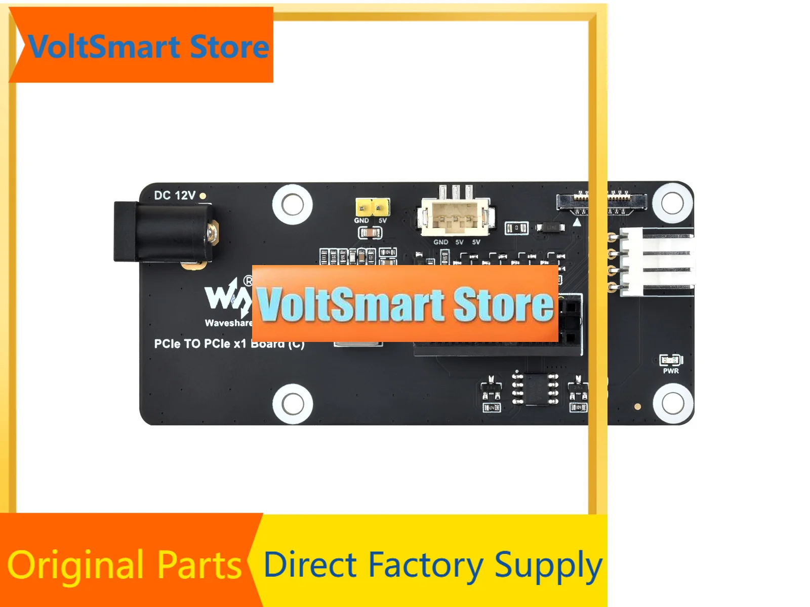 VoltSFFC To Standard PCIe X1 Slot Adapter Board For Raspberry Pi 5, Compatible With X4/x8/x16 Cards