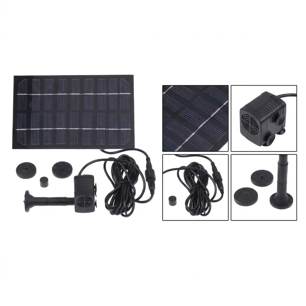 1.8W Solar Powered Brushless DC Water Pump for Small Fountain Aquarium Garden Use 200L/h 150cm Head 70cm Spray 4.5-10V