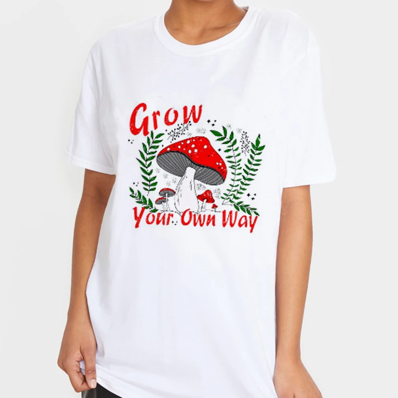 Grow Your Own Way Painting T-Shirt Women Summer Casual Oversized Vacation Beach T Shirt Cute Aesthetic Holiday Tops