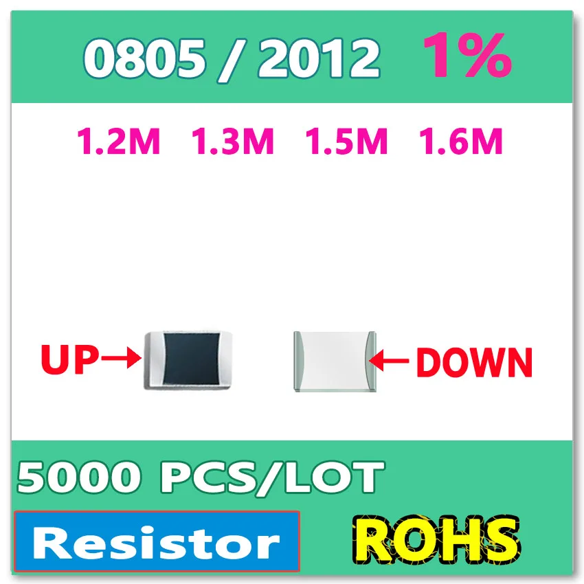 JASNPROSMA OHM 0805 F 1% 5000 шт. 1,2 м 1,3 м 1,5 м 1,6 м smd 2012 резистор