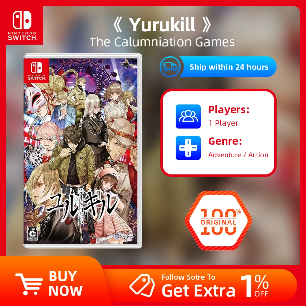 Nintendo Switch Game Deals - Yurukill: The Calumniation Games - EU version Original Physical Game Card for Switch OLED Lite