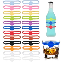 Ensemble de marqueurs à boire pour verres à vin, marque en silicone de qualité alimentaire, marqueurs de verre en silicone pour les fêtes de bar, 24 pièces