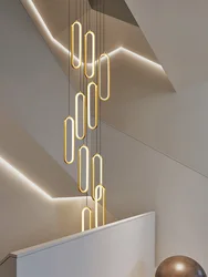 Minimalist Chandelier Nordic Hanging Modern LED Pendant Light Living Room Restaurant Villa Loft Ceiling Staircase Pendant Light