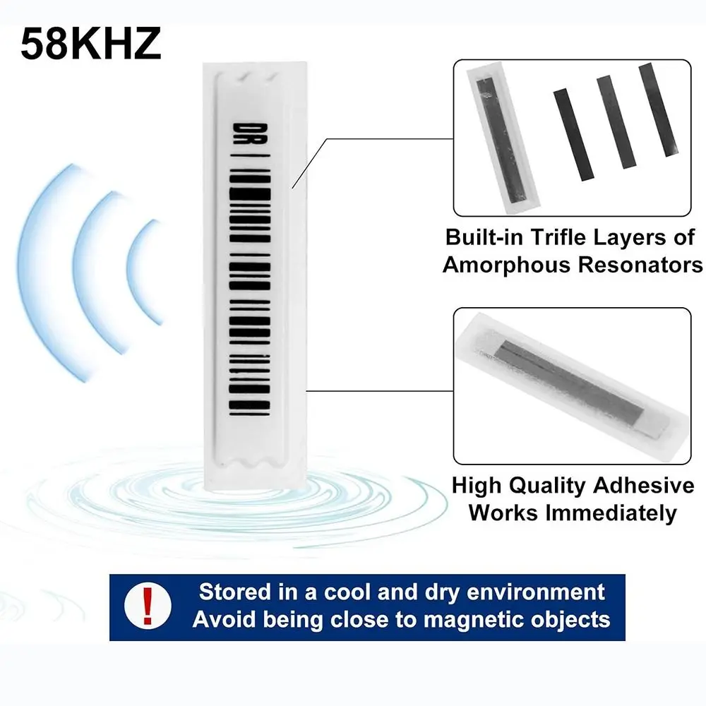 108pcs 58khz AM Security Tags Soft Labels Compatible with 58khz acousto-Magnetic EAS System