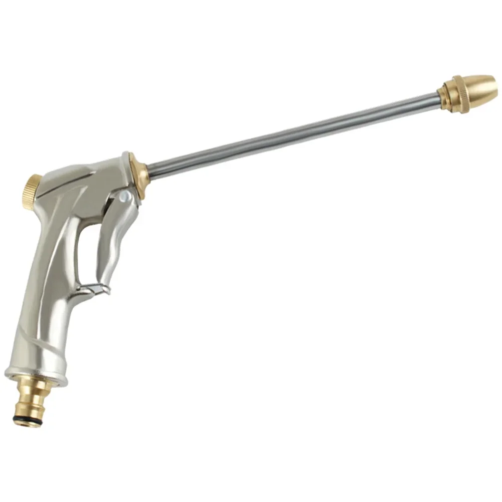 Brass Garden Hose Nozzle Heavy Duty Metal Sprayer with Customizable Spray Patterns for Garden and Car Cleaning