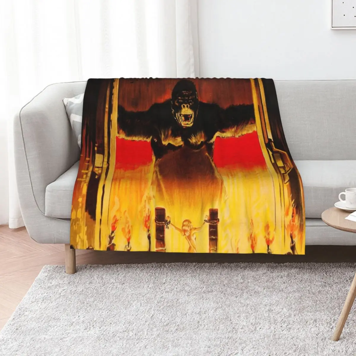 Vintage King Kong Movie Poster Throw Blanket Summer Hair Warm Summer Beddings Sleeping Bag Hairys Blankets