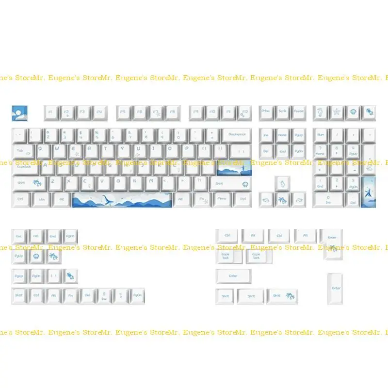 D08B 108 Keys Delphin Game Keycaps PBT 5 Seiten Farbstoff Sublimation Keycap Kirschprofil