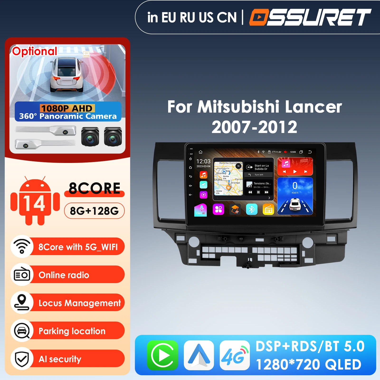 

Car Intelligent Systems Carplay Android Car Radio for Mitsubishi Lancer 2007 -2012 Multimedia Video Player WIFI 8Cores Autoradio