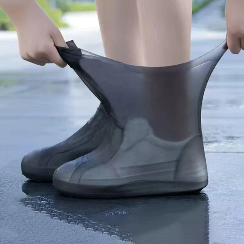 1 Pair Rubber Rain Boot Overshoes For Outdoor Use, Silicone Waterproof Shoe Covers, Rainy Day Shoe Cover, Reusable Non-Slip Rain