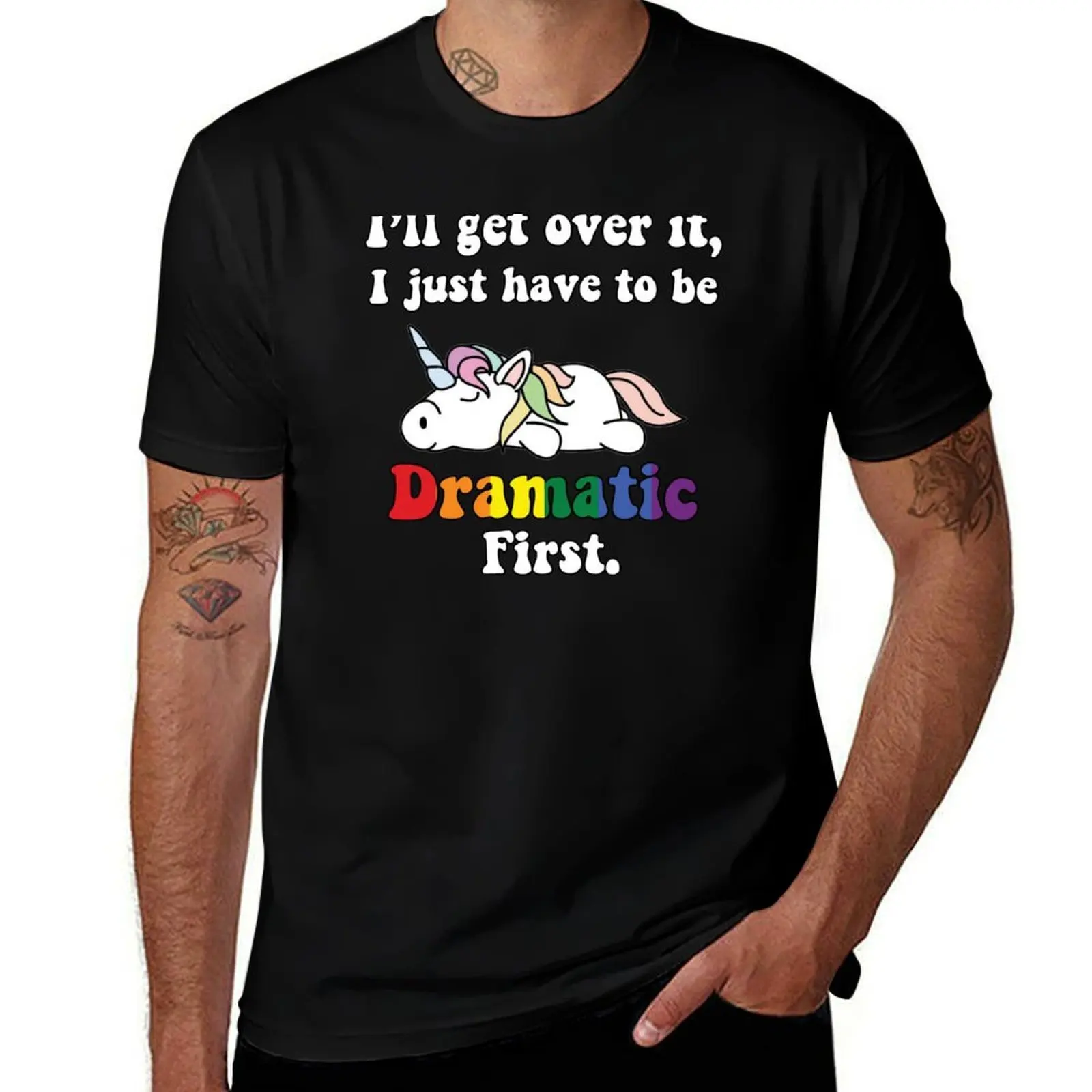 I Just Have To Be Dramatic First T-Shirt Breathable Workout Short Sleeve Top T-Shirt