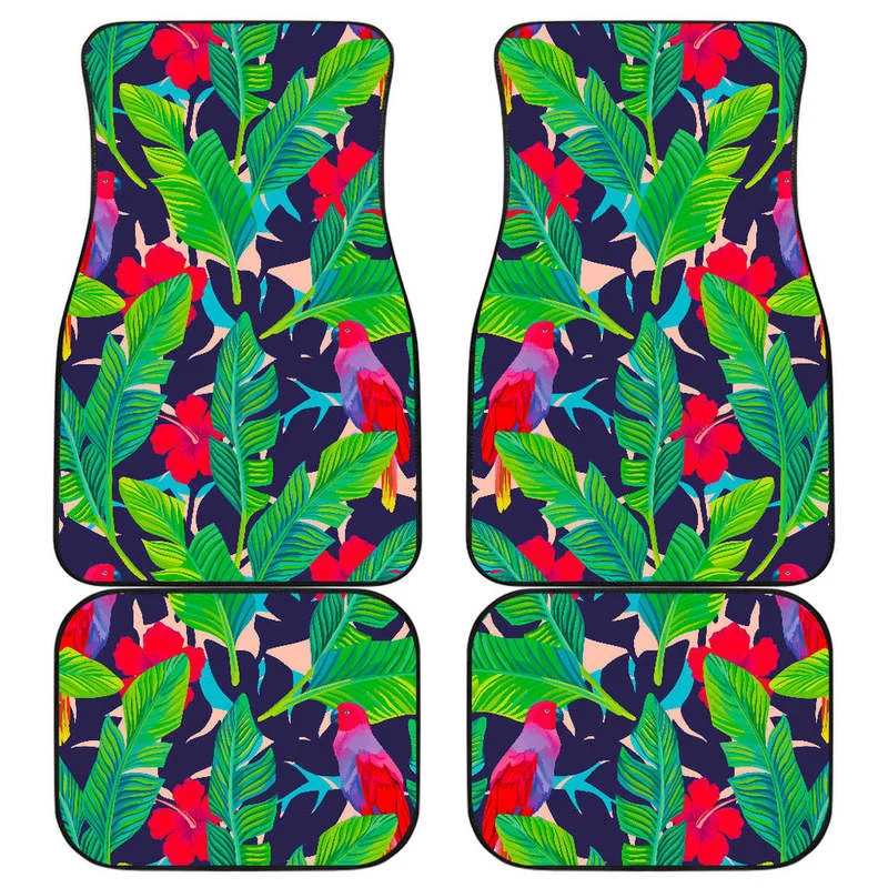 

Автомобильные коврики Parrot Banana Leaf Hawaii Pattern с принтом спереди и сзади Тяжелый ковер спереди и сзади Полный комплект из 4 предметов в упаковке