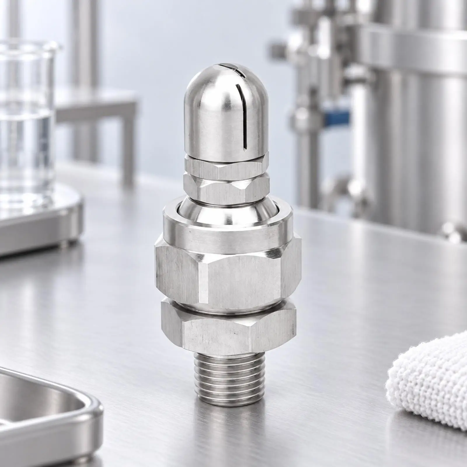 Rotary Tank Rinsing Nozzle 304 Steel 60 Degree Spray Pattern for Bottle Bucket Cleaning Equipment