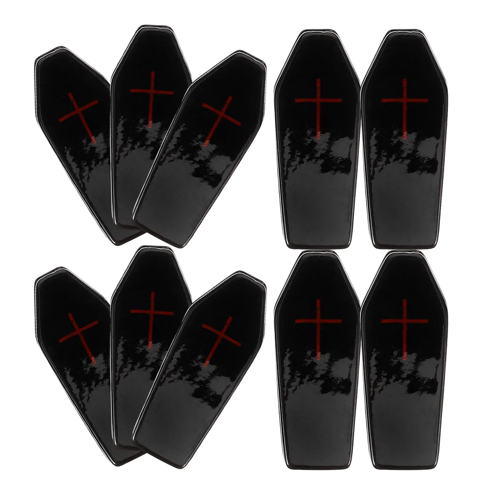 10Pcs Halloween Coffin Decor Haunted Props Scary Party Yard Decorations Coffin Ornaments Coffins for Graves